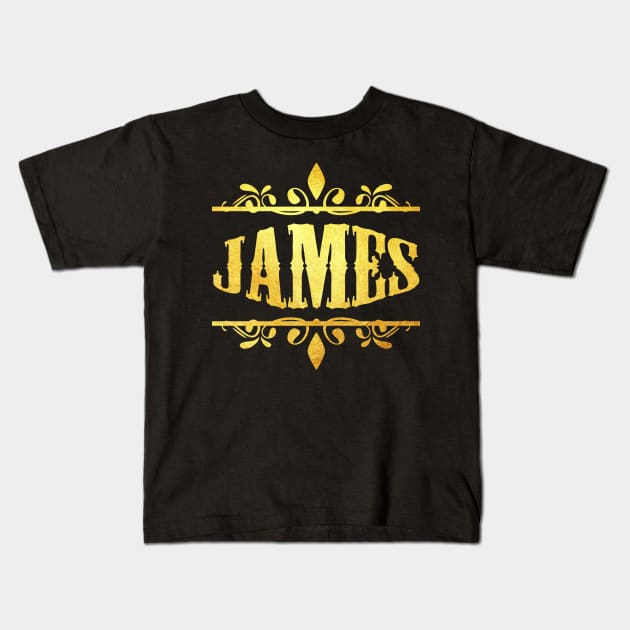 JAMES NAME Kids T-Shirt by MufaArtsDesigns